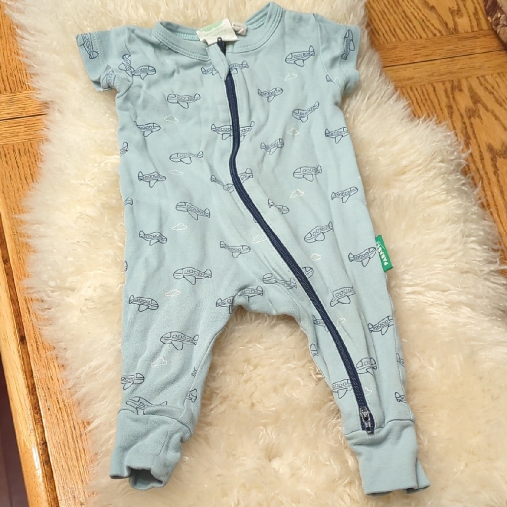 Blue Airplane Print Kids One Piece